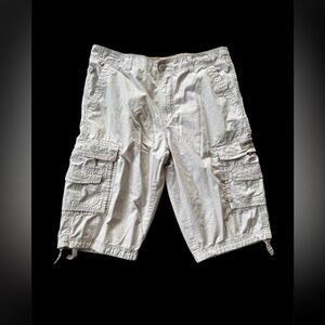 Unionbay Cargo Shorts Mens 34 Khaki Y2K Utility 14” Inseam Hiking EUC